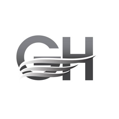 Initial GH wing logo, grey color vector logotype, logo for company name business and company identity.