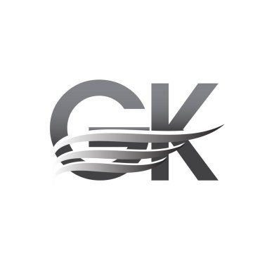 Initial GK wing logo, grey color vector logotype, logo for company name business and company identity.
