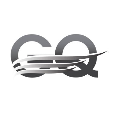 Initial GQ wing logo, grey color vector logotype, logo for company name business and company identity.