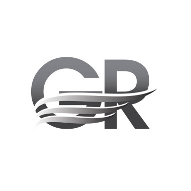 Initial GR wing logo, grey color vector logotype, logo for company name business and company identity.