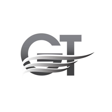 Initial GT wing logo, grey color vector logotype, logo for company name business and company identity.