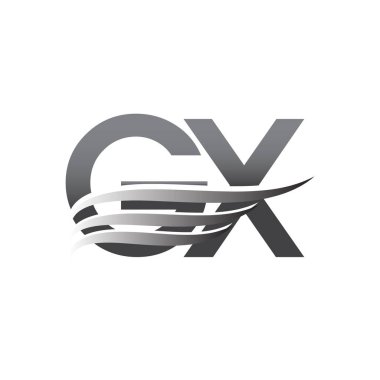 Initial GX wing logo, grey color vector logotype, logo for company name business and company identity.