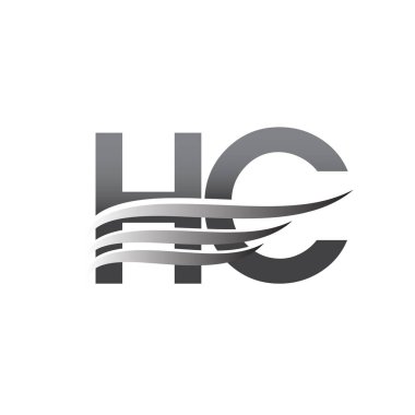 Initial HC wing logo, grey color vector logotype, logo for company name business and company identity.