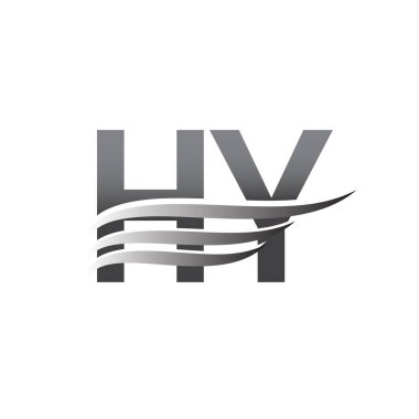 Initial HY wing logo, grey color vector logotype, logo for company name business and company identity.