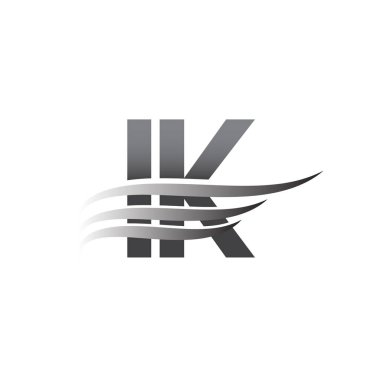 Initial IK wing logo, grey color vector logotype, logo for company name business and company identity.