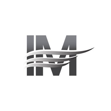 Initial IM wing logo, grey color vector logotype, logo for company name business and company identity.