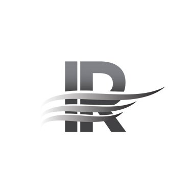 Initial IR wing logo, grey color vector logotype, logo for company name business and company identity.