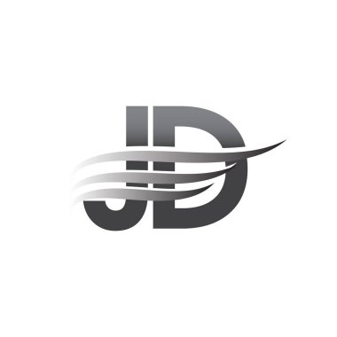 Initial JD wing logo, grey color vector logotype, logo for company name business and company identity.