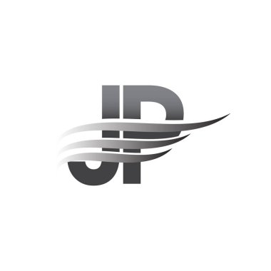 Initial JP wing logo, grey color vector logotype, logo for company name business and company identity.