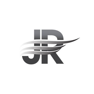Initial JR wing logo, grey color vector logotype, logo for company name business and company identity.