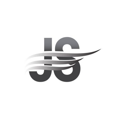 Initial JS wing logo, grey color vector logotype, logo for company name business and company identity.