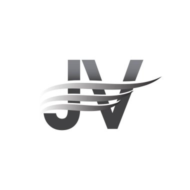 Initial JV wing logo, grey color vector logotype, logo for company name business and company identity.