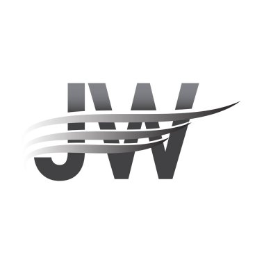 Initial JW wing logo, grey color vector logotype, logo for company name business and company identity.