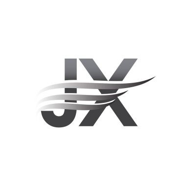 Initial JX wing logo, grey color vector logotype, logo for company name business and company identity.