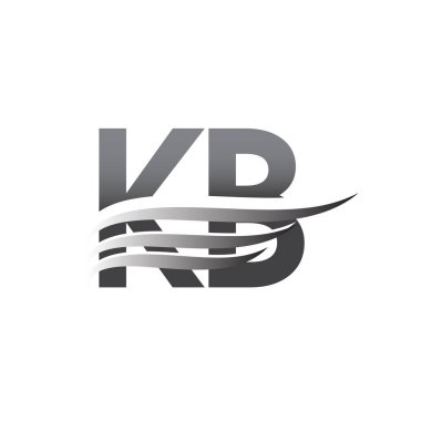 Initial KB wing logo, grey color vector logotype, logo for company name business and company identity.