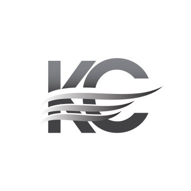 Initial KC wing logo, grey color vector logotype, logo for company name business and company identity.