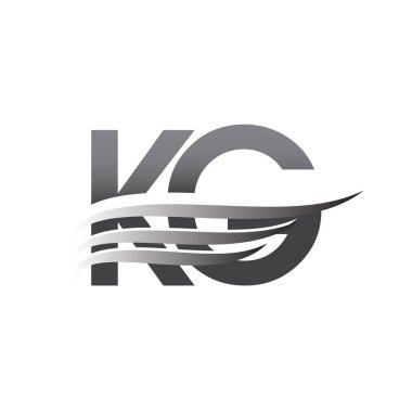 Initial KG wing logo, grey color vector logotype, logo for company name business and company identity.