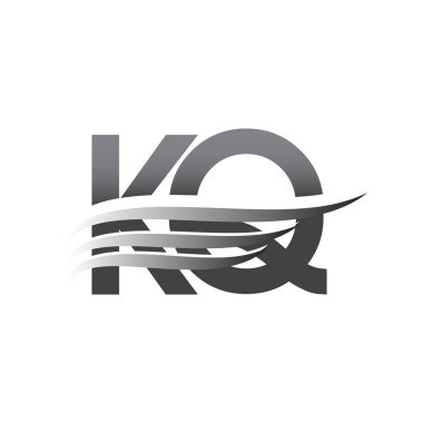 Initial KQ wing logo, grey color vector logotype, logo for company name business and company identity.