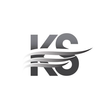 Initial KS wing logo, grey color vector logotype, logo for company name business and company identity.