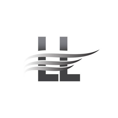 Initial LL wing logo, grey color vector logotype, logo for company name business and company identity.