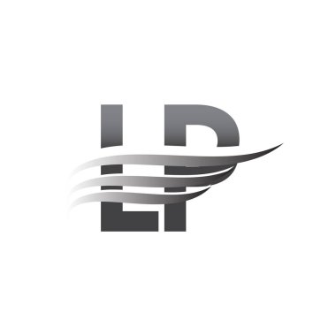 Initial LP wing logo, grey color vector logotype, logo for company name business and company identity.