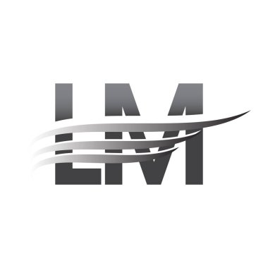 Initial LM wing logo, grey color vector logotype, logo for company name business and company identity.