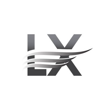 Initial LX wing logo, grey color vector logotype, logo for company name business and company identity.