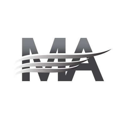 Initial MA wing logo, grey color vector logotype, logo for company name business and company identity.