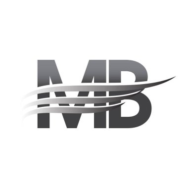 Initial MB wing logo, grey color vector logotype, logo for company name business and company identity.