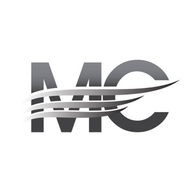 Initial MC wing logo, grey color vector logotype, logo for company name business and company identity.