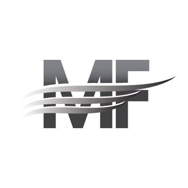 Initial MF wing logo, grey color vector logotype, logo for company name business and company identity.