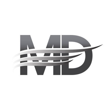 Initial MD wing logo, grey color vector logotype, logo for company name business and company identity.