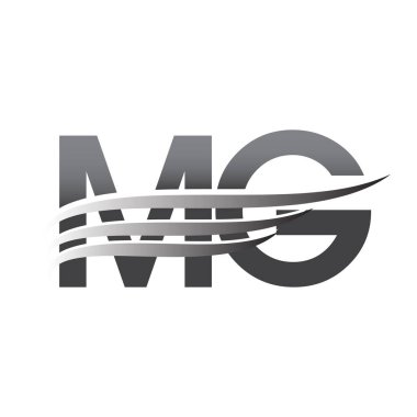 Initial MG wing logo, grey color vector logotype, logo for company name business and company identity.