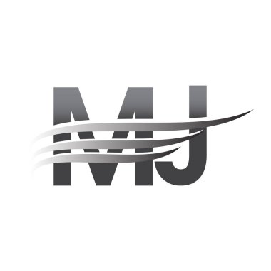 Initial MJ wing logo, grey color vector logotype, logo for company name business and company identity.