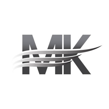 Initial MK wing logo, grey color vector logotype, logo for company name business and company identity.