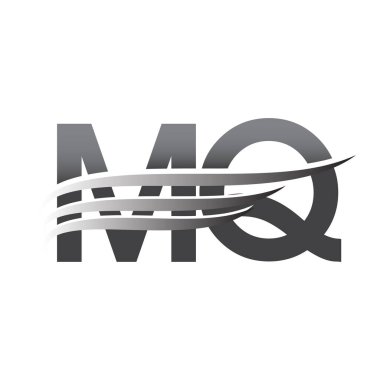 Initial MQ wing logo, grey color vector logotype, logo for company name business and company identity.