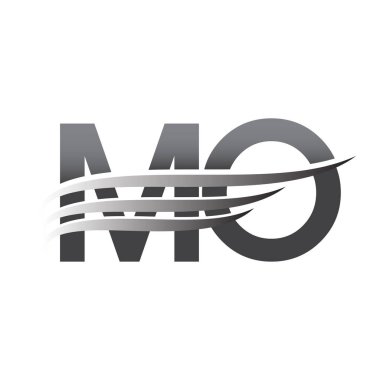 Initial MO wing logo, grey color vector logotype, logo for company name business and company identity.