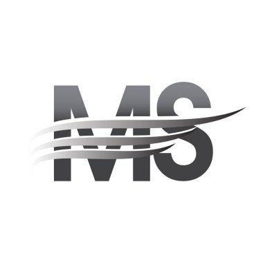 Initial MS wing logo, grey color vector logotype, logo for company name business and company identity.