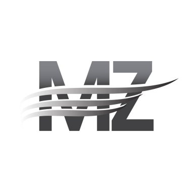Initial MZ wing logo, grey color vector logotype, logo for company name business and company identity.