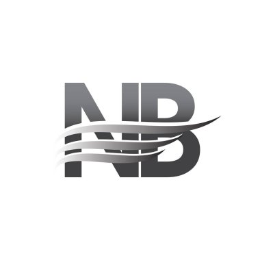 Initial NB wing logo, grey color vector logotype, logo for company name business and company identity.