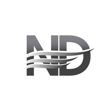 Initial ND wing logo, grey color vector logotype, logo for company name business and company identity.