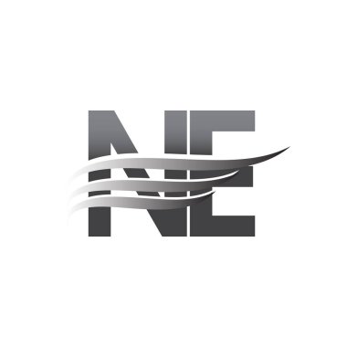 Initial NE wing logo, grey color vector logotype, logo for company name business and company identity.