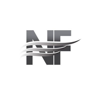 Initial NF wing logo, grey color vector logotype, logo for company name business and company identity.