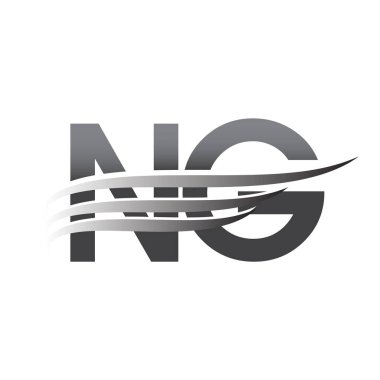 Initial NG wing logo, grey color vector logotype, logo for company name business and company identity.