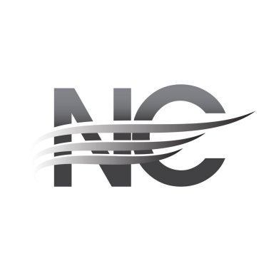 Initial NC wing logo, grey color vector logotype, logo for company name business and company identity.