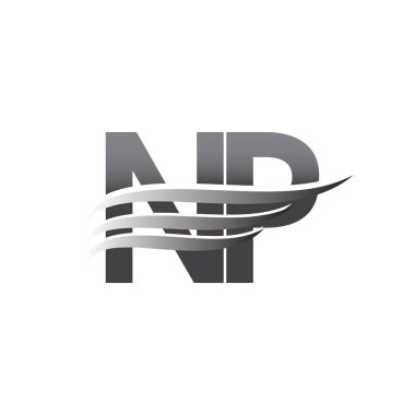 Initial NP wing logo, grey color vector logotype, logo for company name business and company identity.