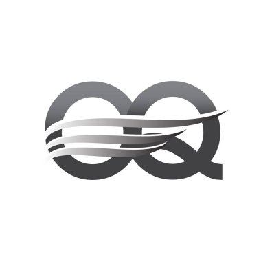 Initial OQ wing logo, grey color vector logotype, logo for company name business and company identity.