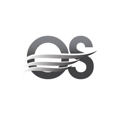 Initial OS wing logo, grey color vector logotype, logo for company name business and company identity.