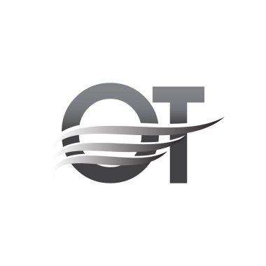 Initial OT wing logo, grey color vector logotype, logo for company name business and company identity.