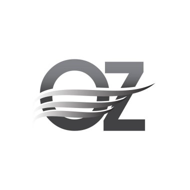 Initial OZ wing logo, grey color vector logotype, logo for company name business and company identity.